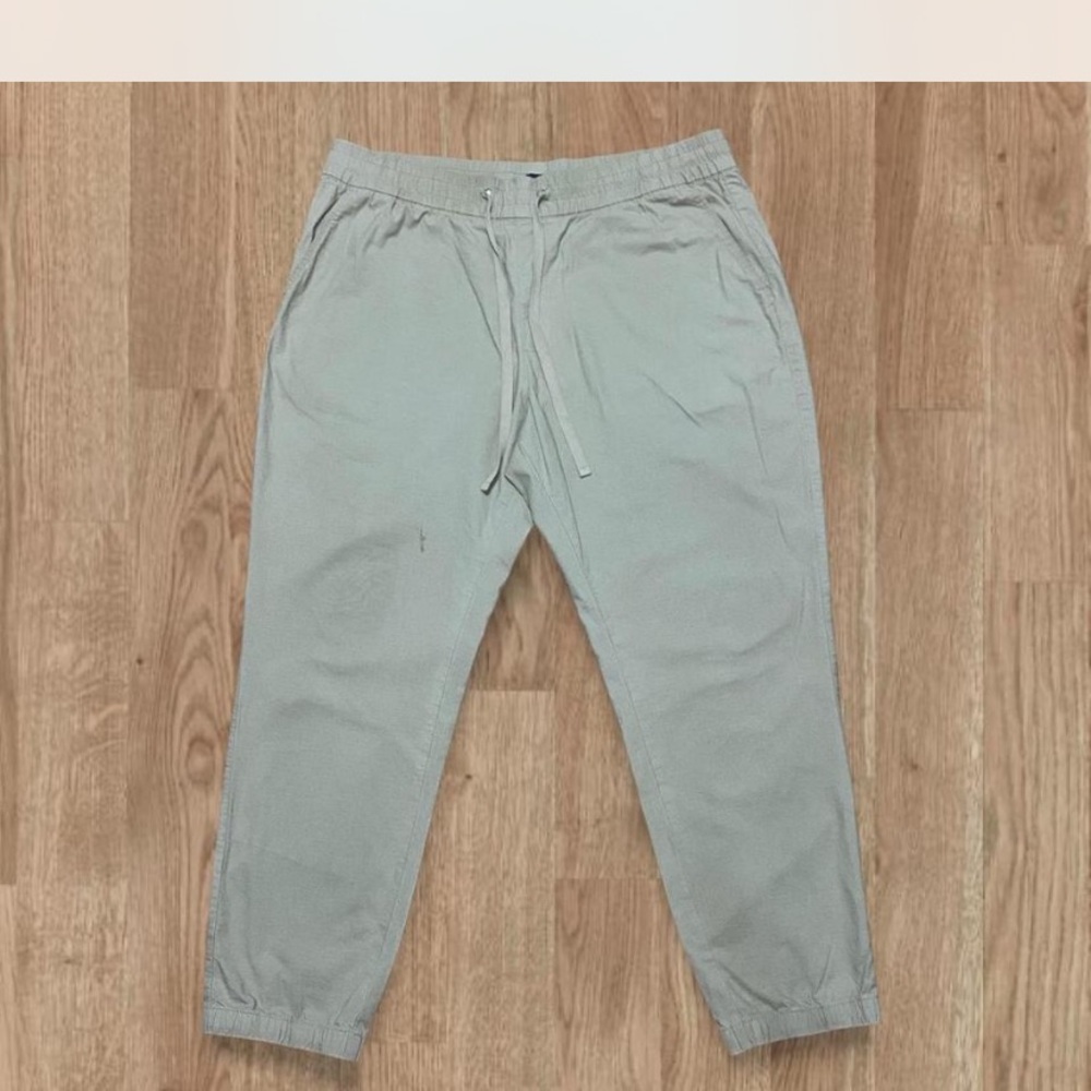 Nautica Tan/Khaki Colored Sweatpants with Elastic Cuffs and Tapered Fit